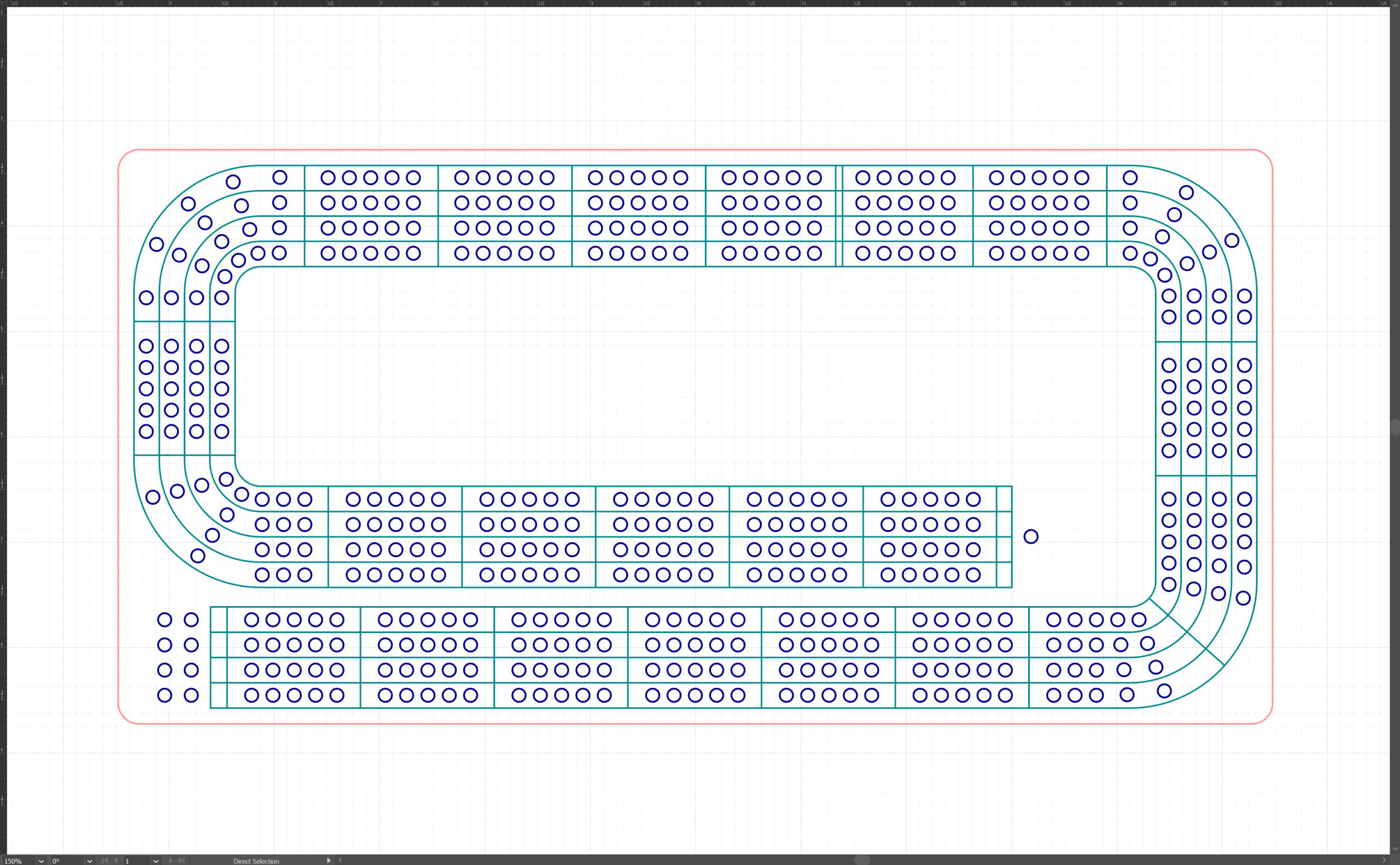 rectangular cribbage board template – (laser ready digital